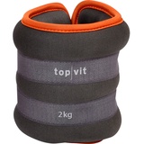 top|vit® 2er Set Gewichtsmanschetten I Laufgewichte für Hände und Füße I 2 x 2,0 kg (orange)