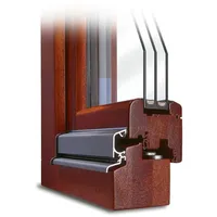 Fenster Mahagoni, Holz Classic 68, Holzfarbe Kiefer Mahagoni 211, 2-fach Verglasung Ug 1,1, 510x510 mm, festverglast, nach Maß