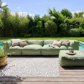 Oviala Modulares Ecksofa mit 2 Sesseln, 2 Ecken und 1 Kaktus-Hocker - Mixi