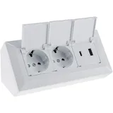 ChiliTec Mehrfachsteckdose 2-fach Weiß 2 St.