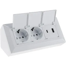 ChiliTec Mehrfachsteckdose 2-fach Weiß 2 St.