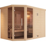 weka Design-Sauna Kemi Eck 2 mit Glastür und Wohlfühl-Paket