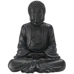 Figur  Buddha , schwarz , Polyresin (Kunstharz) , Maße (cm): B: 31,5 H: 38,5 T: 23