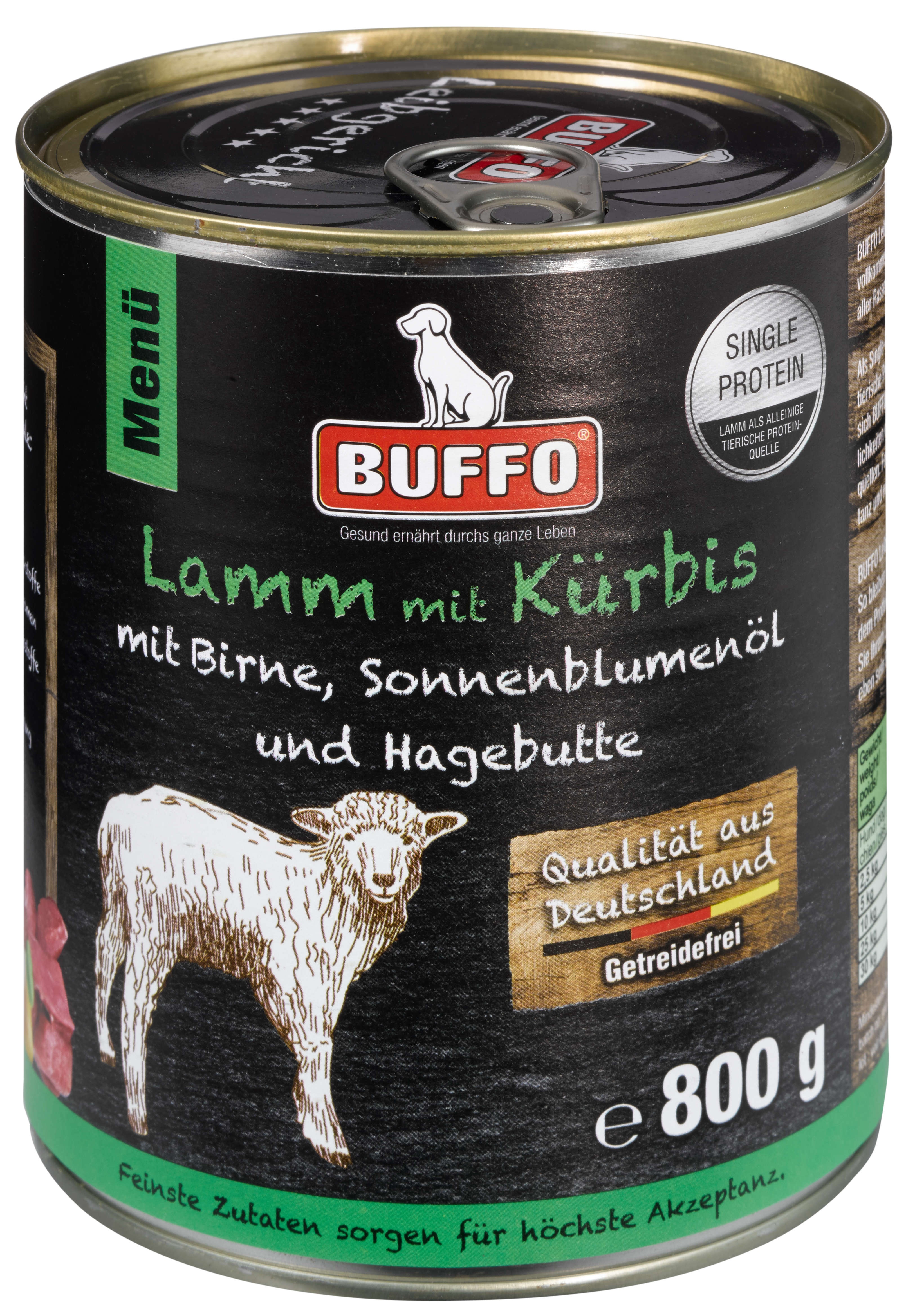 BUFFO Hunde-Nassfutter Leibgericht Lamm mit Kürbis