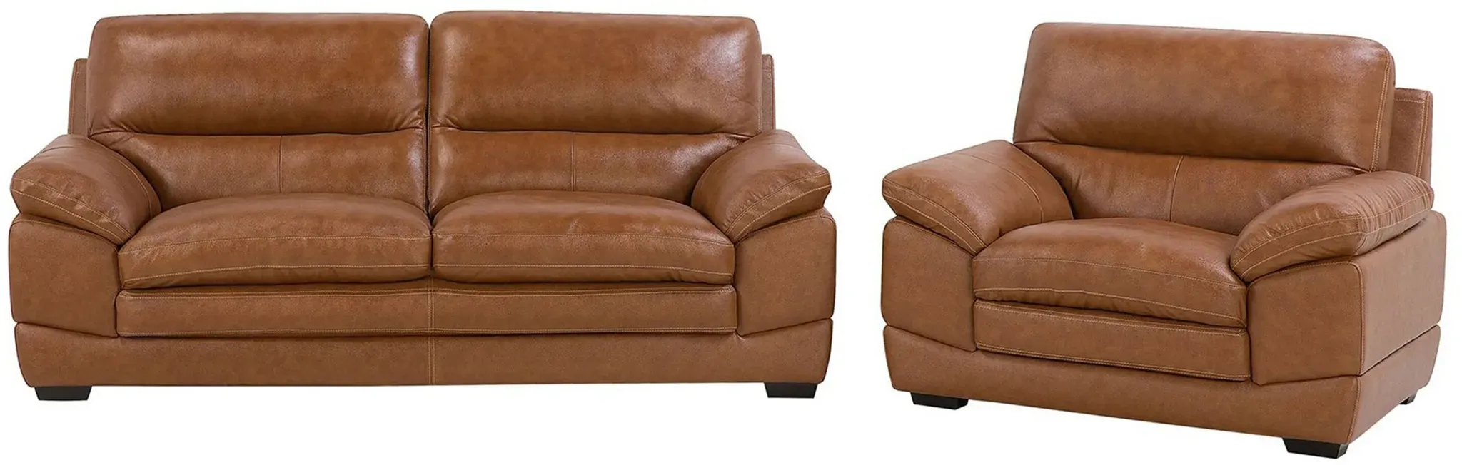 Sofa Set Leder goldbraun 4-Sitzer HORTEN