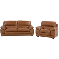 Sofa Set Leder goldbraun 4-Sitzer HORTEN