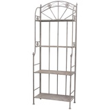 Metallregal - Regal mit 4 Böden in Antik grau Gartenregal Standregal Blumenregal