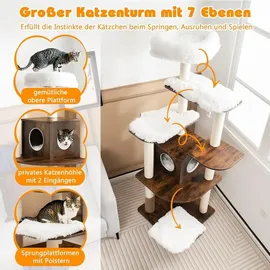 Costway Kratzbaum 175 x 86,5 x 86,5 cm braun