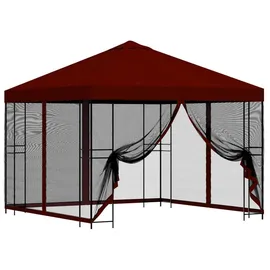 vidaXL Garten Pavillon 3 x 3 m inkl. 4 Seitenteile Bordeauxrot