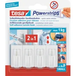 tesa Powerstrips Gardinenhaken weiß