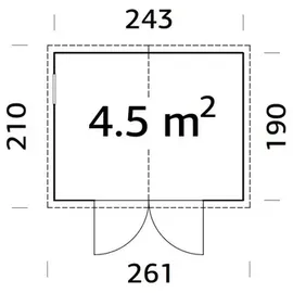 Palmako Dan 2,43 x 1,9 m transparent Doppeltür