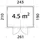 Palmako Dan 2,43 x 1,9 m transparent Doppeltür