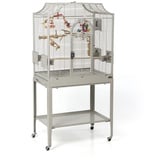 Montana Cages | Premium Vogelkäfig Madeira I Vogelkäfig für Sittiche, inkl. Anflugklappe, Freisitz, 4 Edelstahlnäpfe, AVILON Pulverbeschichtet, Platinum Edition, ca. 69 x 45 x 141cm