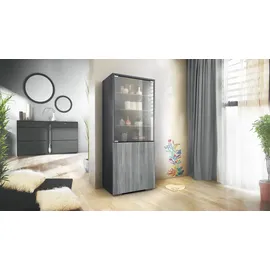Vladon Standvitrine Granada 50 x 122,5 x 34,5 cm Grau
