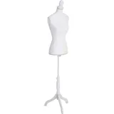 MCW Schneiderpuppe T221, Schaufensterpuppe Torso weiblich, Schaumstoff ~ weiß mit Spitze