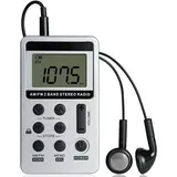 Tragbares Mini-Stereoradio, wiederaufladbares Taschenradio dsp am fm Digitaler 2-Band-Stereoradioempfänger mit Kopfhörer für ältere Menschen, einfach