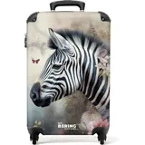 NoBoringSuitcases.com Handgepäck Koffer, Reisekoffer, Reisetasche mit Rollen, Hartschalenkoffer, Trolley Handgepäck, Koffer Handgepäck, Trolley, Handgepäck 55x40x20 cm (Zebra - Rosa)