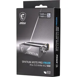 MSI SPATIUM M570 PRO FROZR 2TB M.2 2280 / M-Key / PCIe 5.0 NVMe 2 TB, M.2, 12400 MB/s