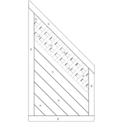 Sichtschutzzaun Lyon Fichte Grauweiß 90-165-80cm mit Rankgitter