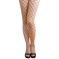 Oblique Unique® Sexy Strumpfhose -halterlos- Overknee Strümpfe - Party Kostüm Fasching Karneval (Netz grob schwarz) - Einheitsgröße (Größe von ca. 34 bis 40)