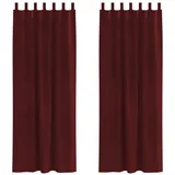vidaXL Verdunkelungsvorhänge 2 pcs Weinrot 140 x 245 cm Samt