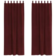 vidaXL Verdunkelungsvorhänge 2 pcs Weinrot 140 x 245 cm Samt