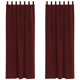 vidaXL Verdunkelungsvorhänge 2 pcs Weinrot 140 x 245 cm Samt