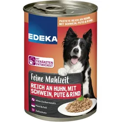 EDEKA Feine Mahlzeit Hund Reich an Huhn mit Schwein, Pute& Rind 400G