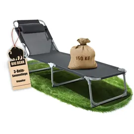 BigDean Sonnenliege 53 x 150 x 0 cm Dunkelgrau