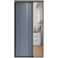 Schiebetür Falttür 230 220 215 210 205 200 190 180 160 150 140 130 120 110 100 90 86 80 70 60 CM Akkordeon Schiebetüren Als Raumteiler, Abschließbare Küchenfalt Tür, Grau innentüren(H 220cm,W 100cm)