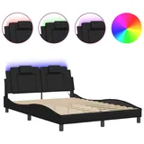 vidaXL vidaXL, Bett, mit LED ohne Matratze Schwarz 120x200 cm)
