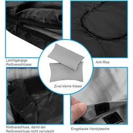 Costway 2 in 1 Doppelschlafsack, Einzelschlafsack XL, Deckenschlafsack 2 Personen/mit 2 Kissen 220x150cm / für Camping, Wandern, Aktivitäten im Freien