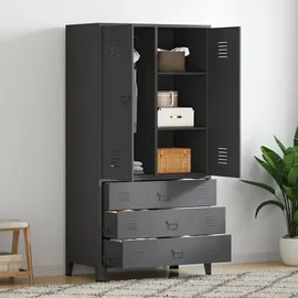 vidaXL Kleiderschrank Industrial 90 x 180 x 50 cm Anthrazit