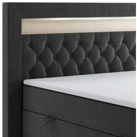 m-punkt Boxspringbett Paris 180 x 200 cm H3 Schwarz