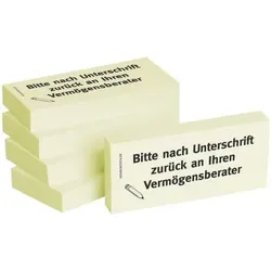 Haftnotiz n.Unt.an Vermögensbe 75x35mm