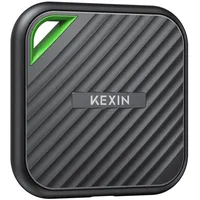 KEXIN Extreme Portable SSD 512GB, Tragbare SSD 512 GB, USB 3.2 Gen.2, 2.000 MB/s Lesen, 1.800 MB/s Schreiben, USB C Robuste Festplatte für Mac, PC und Smartphone, Schwarz