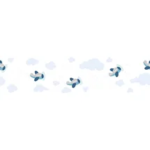 A.S. Creations Cute Planes Bordüre 16 cm 155 m blau/grau 403752