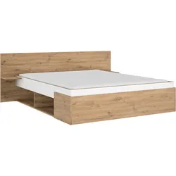 Stauraumbett GAMI "ANIS", beige (eiche artisan nachbildung, eiche artisan nachbildung, eiche artisan nachbildung), B:215cm H:80cm L:205cm, Betten, Sehr funktionales Stauraumbett