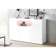 INOSIGN »Real,Vitrine,Kommode,Schrank,Breite 130 cm komplett hochglanz lackiert« mit 3 Türen davon 2 abgerundet, die ein ovales offenes Fach bilden