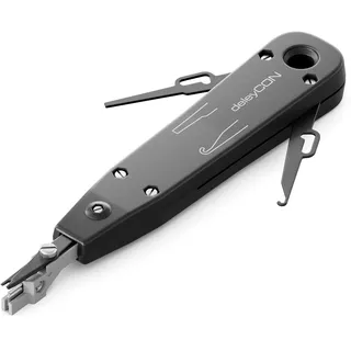 deleyCON LSA Auflegewerkzeug Anlegewerkzeug Netzwerk Werkzeug für Netzwerkdosen Patchfelder Patchpanel einfache Netzwerkverdrahtung DSL ISDN TAE - Schwarz