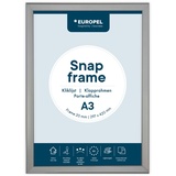 Europel DIN A3 20 mm Aluminium-Profil - aufklappbarer Plakatrahmen mit Gehrungsecke - Schnapprahmen für u.a. Poster, Zertifikate, Fotos & Werbemittel - Silber