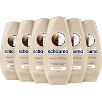 Schauma Spülung Repair & Pflege (250 ml), Haarspülung mit Kokos-Extrakt pflegt trockenes Haar, Reparatur-Spülung für bis zu 3 x bessere Kämmbarkeit, 6x 250 ml
