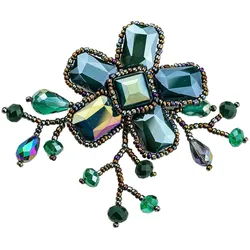 Brosche "Blumenranke", Damen, grün, Glas, COLLEZIONE ALESSANDRO, Broschen, in Blumenform