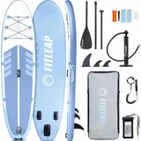Fitleap Premium Stand Up Paddle Board aufblasbar - SUP Board Set mit Hochdruckpumpe, verstellbarem Paddel und Rucksack - Ideal für Anfänger und P... - Blau