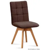 58 aufm Kessel Esszimmerstuhl Küchenstuhl drehbar (2er-Set) Doria 47x91x60 Eiche geölt/Rosewood (Lieferung bis Verwendungsstelle, 2 St), Stabiles Gestell aus Massivholz pflegeleichter Bezug aus Microfaser braun