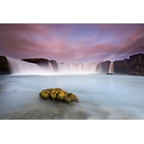 Papermoon Fototapete »Photo-Art LUIGI RUOPPOLO, Godafoss und Mond bunt