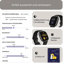 Fitbit Versa 4 aluminium graphit schwarz/schwarz