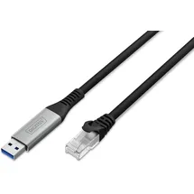 Digitus USB-A auf RJ45 Adapter 15 m Schwarz
