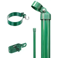 GAH Alberts Alberts Zaunanschluss-Set für Wellengittertor an Maschendrahtzaun Set,2s zinkphosphatiert grün zum Einbetonieren | Grün