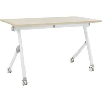 Beliani Schreibtisch Heller Holzfarbton u. Weiß 120 cm Klappbar